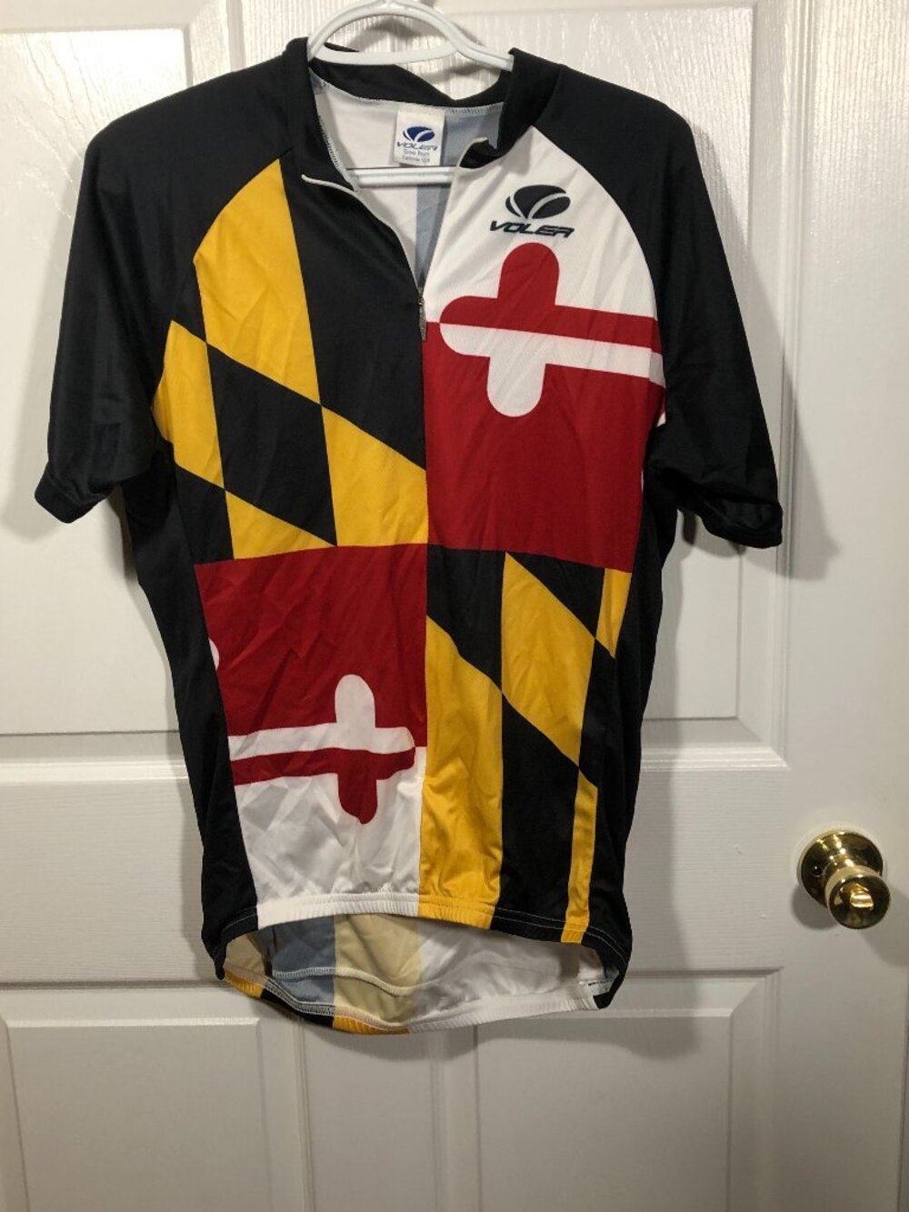 Voler men Maryland flag cycling jersey, size Large, Made in USA, L